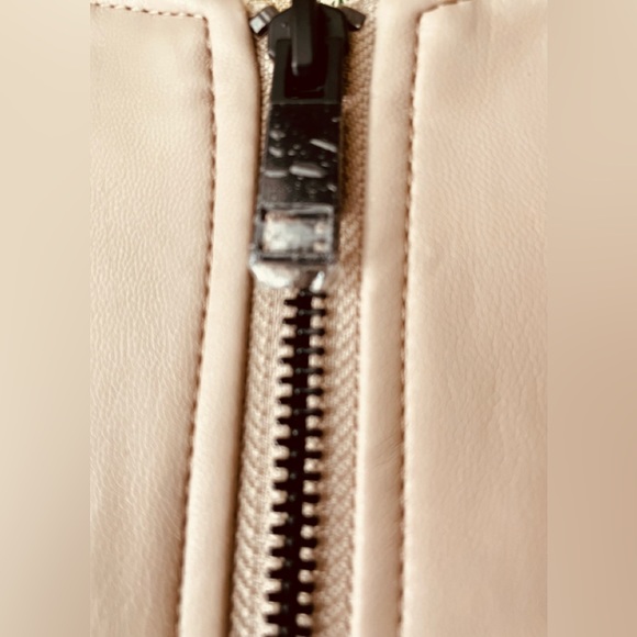 NEW/GILI Faux Leather Blush Zip Jacket W/ Peplem- Sz 2 - Picture 7 of 9